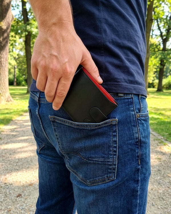 Vīriešu īstas ādas maks Stevens Z06-325A, melns