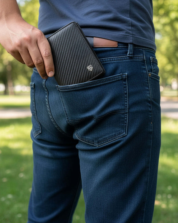 Vīriešu ādas maks Stevens 326 Carbon, melns S188