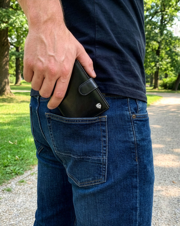 Vīriešu ādas maks Stevens ar RFID aizsardzību 326A S181