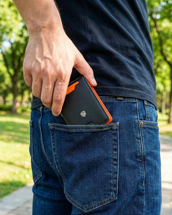 Vīriešu plāns maks, karšu turētājs ar RFID S23 identifikāciju