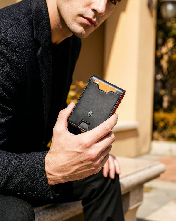 Vīriešu plāns maks, karšu turētājs ar RFID S23 identifikāciju