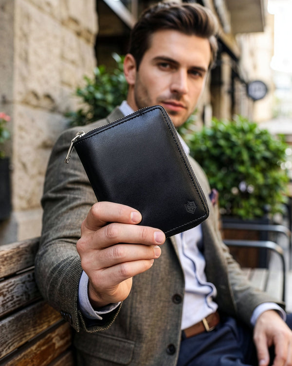 Vīriešu vertikāls ādas maks Stevens S17