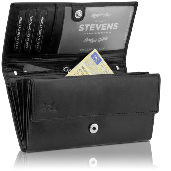 Stevens sieviešu ādas maks Z2, melns D3