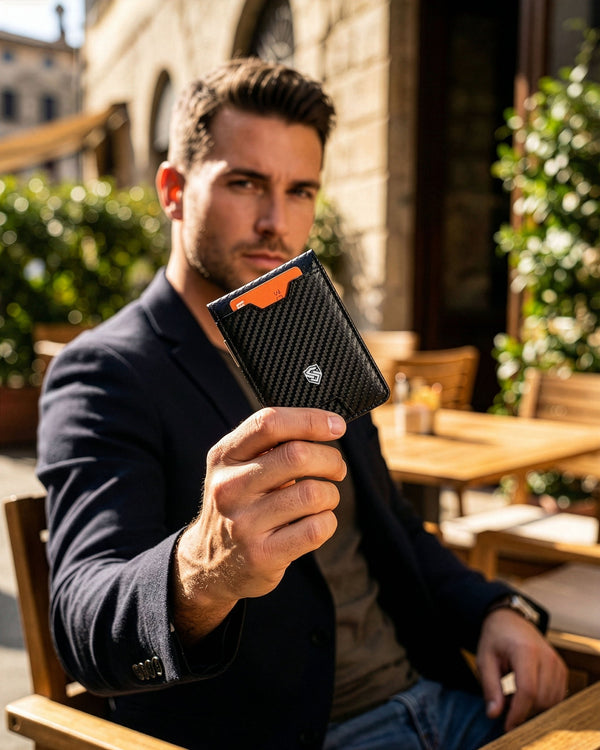 Vīriešu plāns maks, karšu turētājs ar RFID S25 identifikāciju