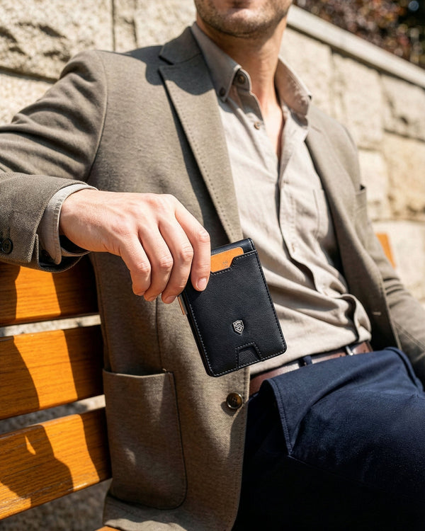 Vīriešu plāns maks, karšu turētājs ar RFID S24 identifikāciju