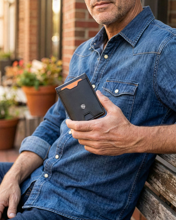 Vīriešu plāns maks, karšu turētājs ar RFID S22