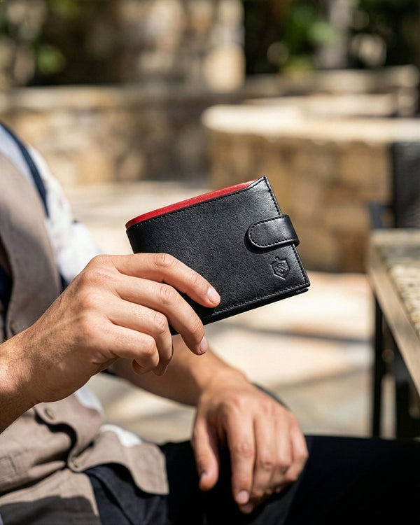 Vīriešu īstas ādas maks Stevens Z06-325A, melns