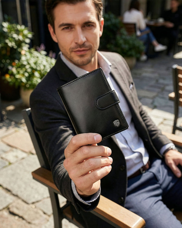 Vīriešu ādas maks Stevens ar RFID aizsardzību 326A S181