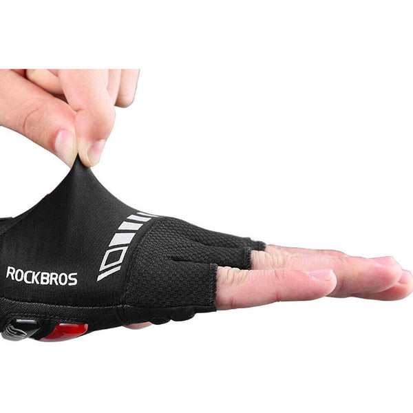 Rockbros S143-BK L dviračių pirštinės su geliniais įdėklais - juodos
