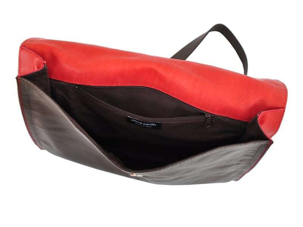 Sieviešu ādas rokassoma Pierre Cardin 1403, zila/pelēka, liela, ietilpst A4