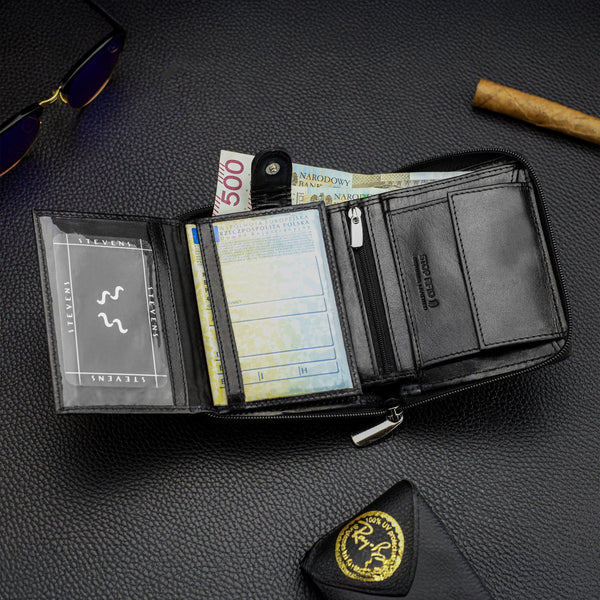 Vīriešu vertikāls ādas maks Stevens S17