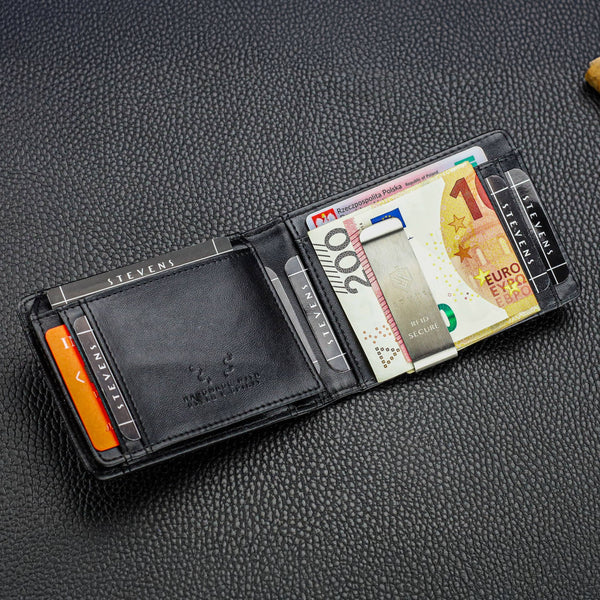 Vīriešu plāns ādas maks, karšu turētājs ar RFID F02 S18