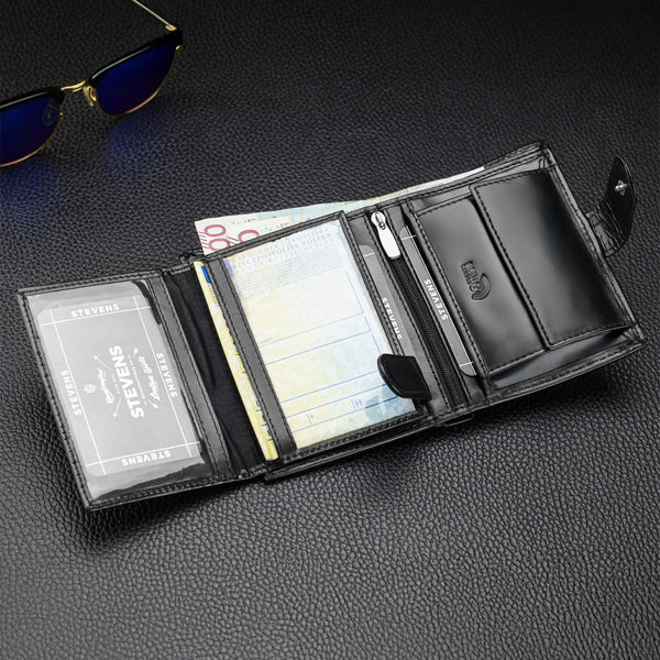 Vīriešu ādas maks Stevens ar RFID aizsardzību 326A S181