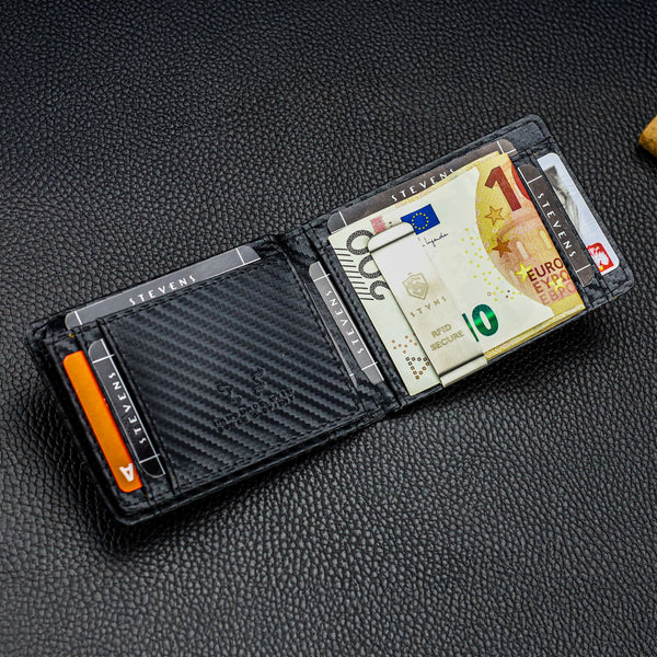 Vīriešu plāns maks, karšu turētājs ar RFID F02 oglekļa šķiedras S19 