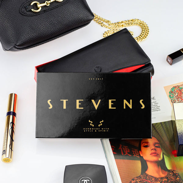 Sieviešu ādas maks Stevens, melns, RFID 210-R