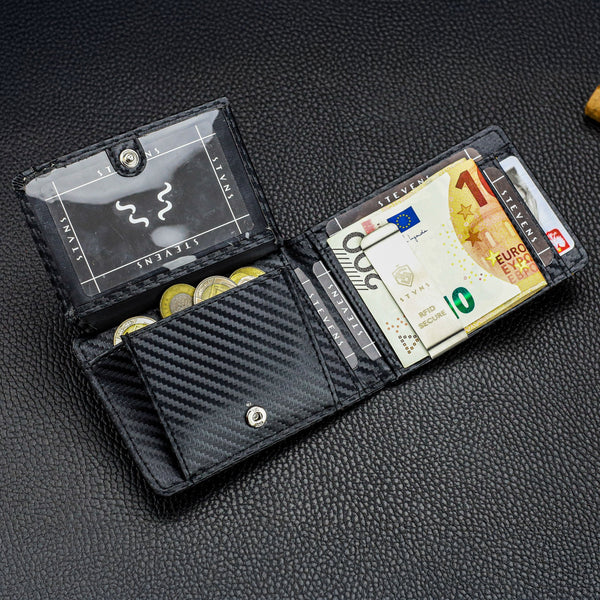 Vīriešu plāns maks, karšu turētājs ar RFID F02 oglekļa šķiedras S19 