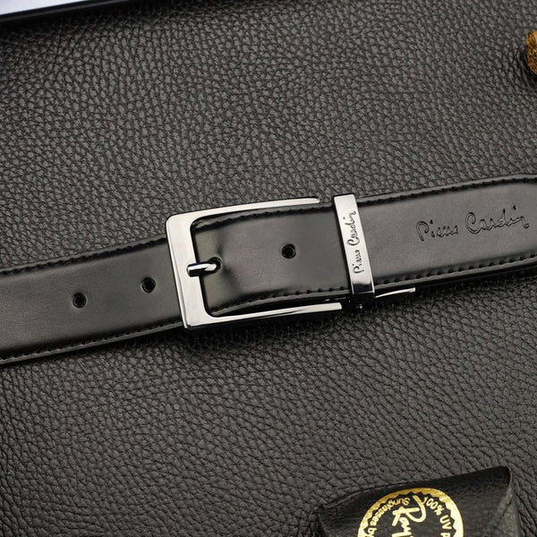 Vīriešu ādas josta Pierre Cardin FWJX5, melna