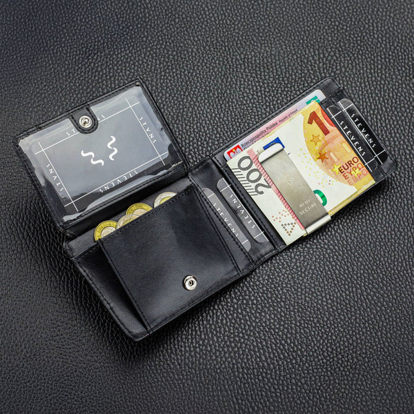 Vīriešu plāns ādas maks, karšu turētājs ar RFID F02 S18