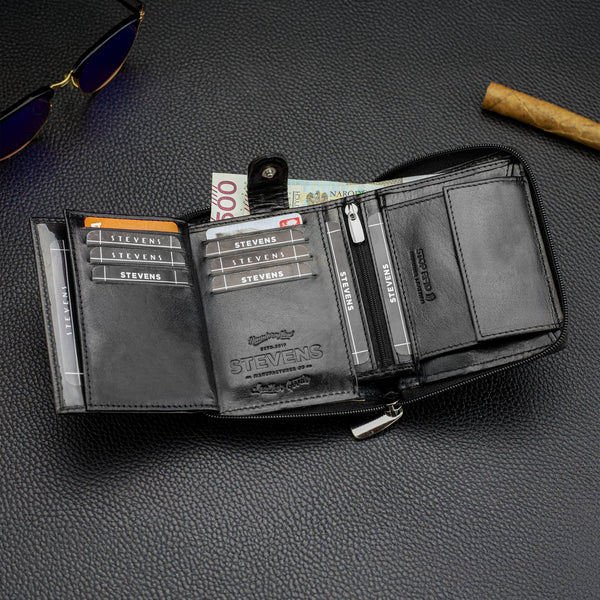 Vīriešu vertikāls ādas maks Stevens S17