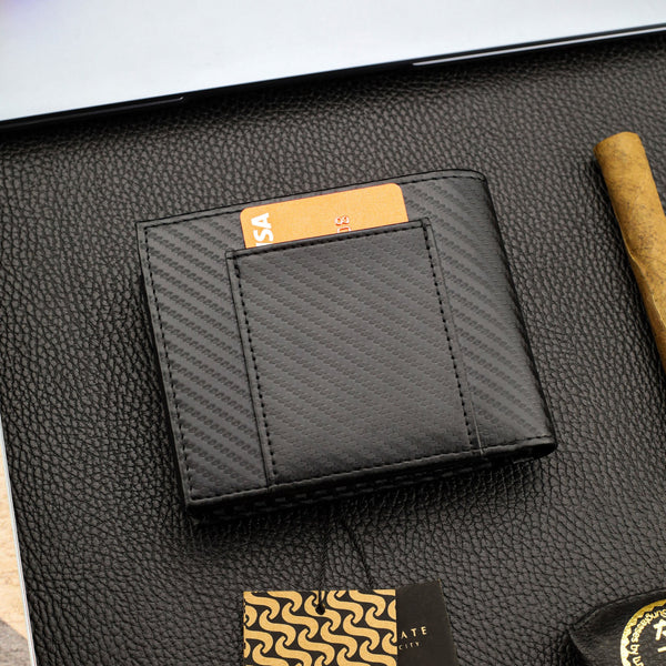Vīriešu ādas maks Stevens 325A Carbon, melns S189
