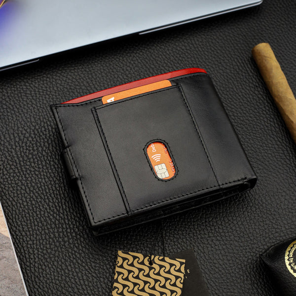 Vīriešu īstas ādas maks Stevens Z06-325A, melns