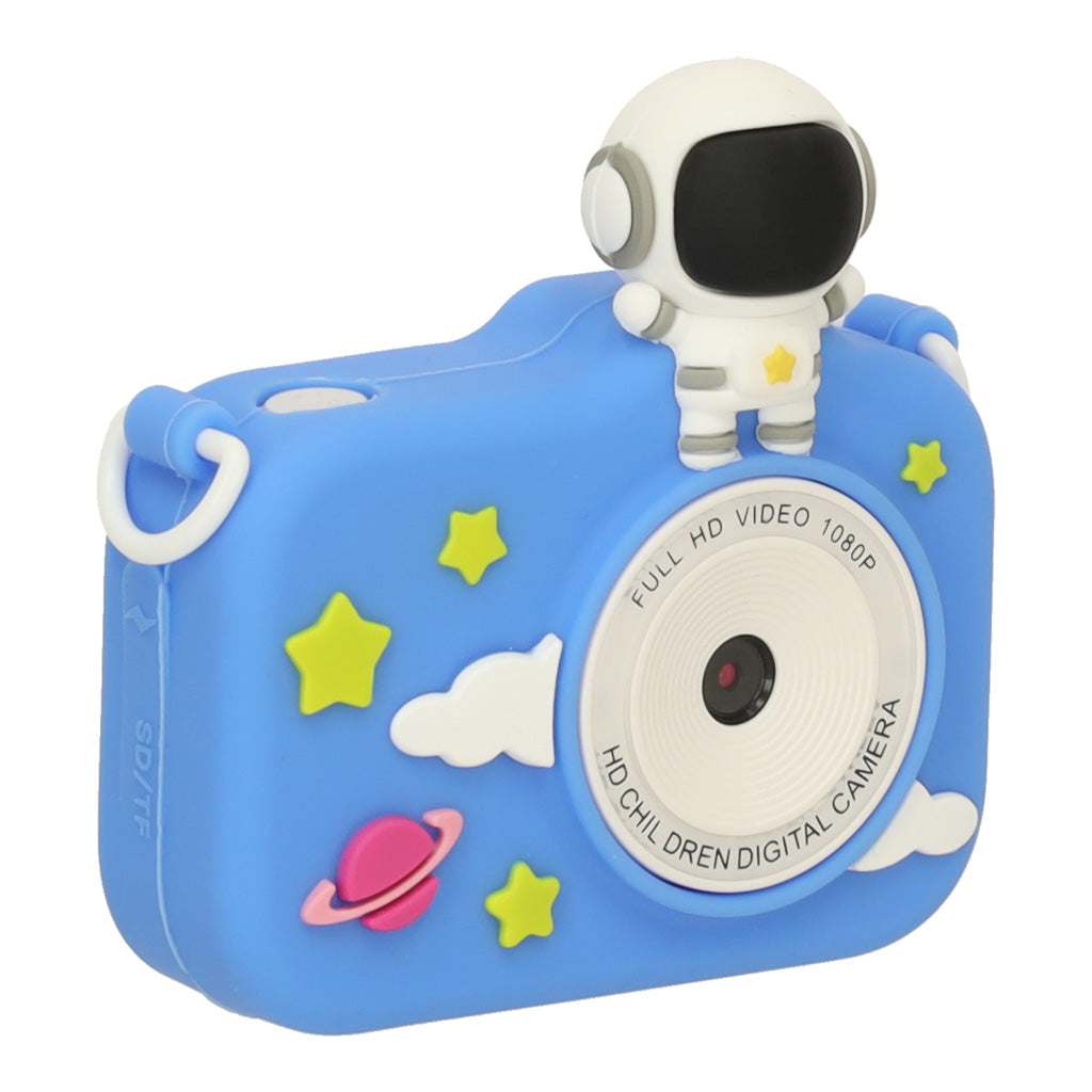 Bērnu digitālā kamera ar 32 GB karti, zila astronauta krāsā