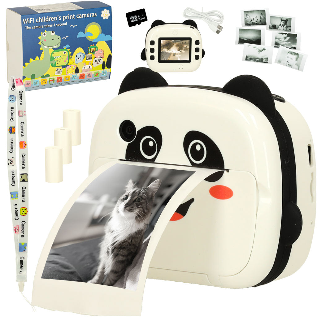 Tūlītēja kamera ar termoprinteri + 32 GB atmiņas karte panda