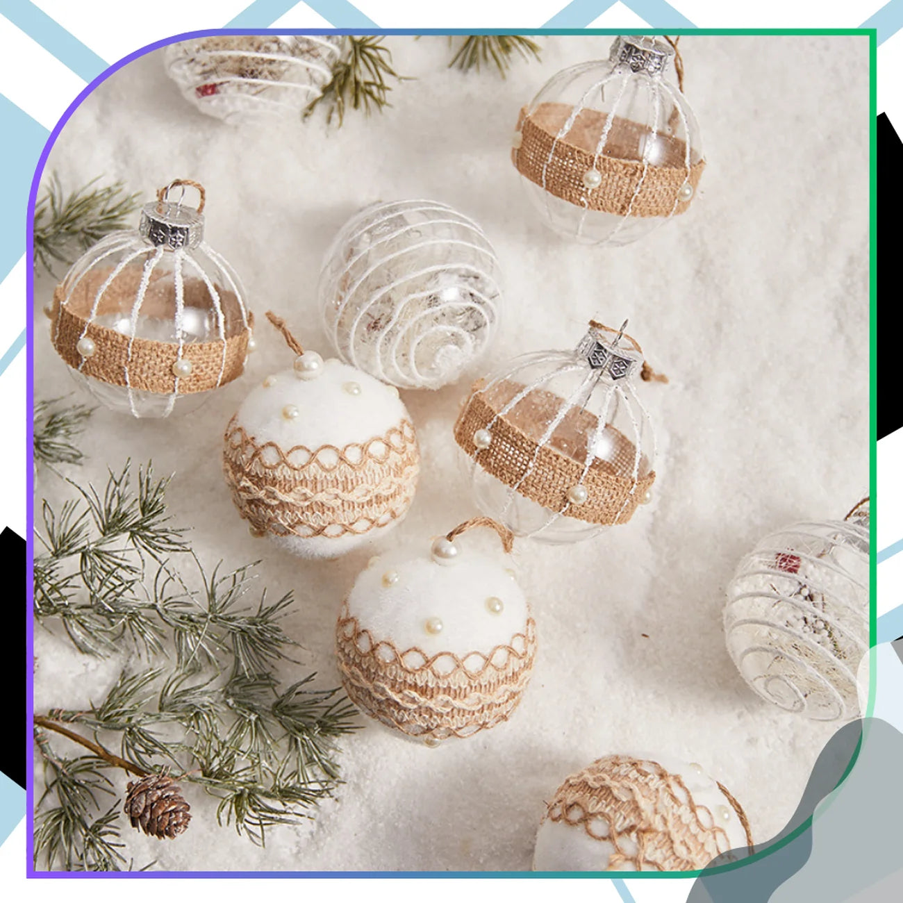 Kalēdzinieku akrila rotājumi, 9 gab., 8 cm