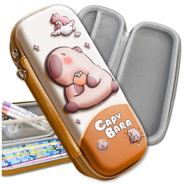 Zēnu un meiteņu zīmuļu maciņš "Capybara" ar rāvējslēdzēju