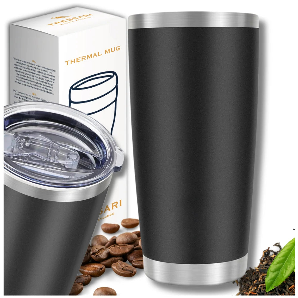 Termokrūze, melna, 600 ml, nerūsējošā tērauda