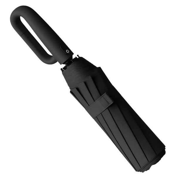 Melns automātisks saliekams lietussargs ANTI-UV V2