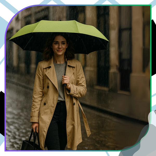 Automātisks zaļš lietussargs pret sauli un lietu