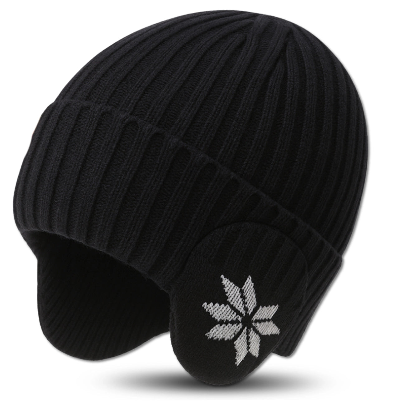 Ziemas melna beanie tipa cepure, unisex