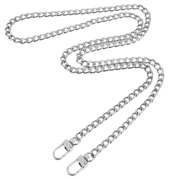 Sidabrinė metalinė rankinės grandinėlė 120 cm D15