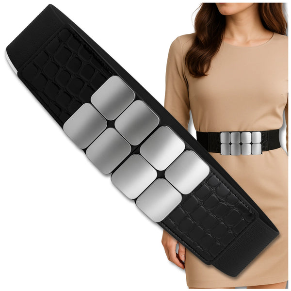Moteriškas elastingas juodas diržas 4 cm D4