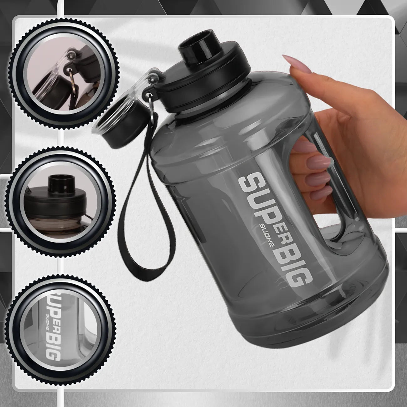 Dzeramā pudele Tressari, 1600 ml, Tritan plastmasa
