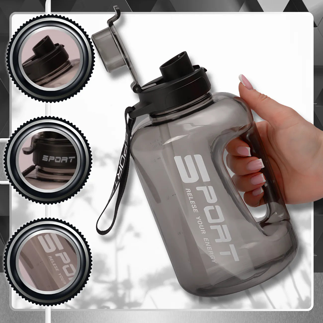 Dzeramā pudele Tressari, 1700 ml, bez BPA, N477
