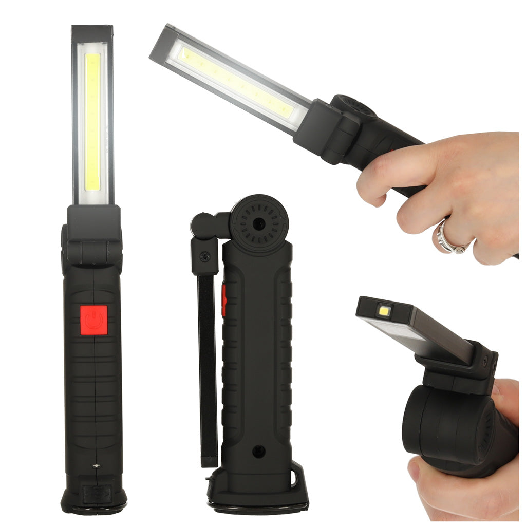 Darbnīcas lukturītis ar USB, 5 režīmi, magnēts, āķis, 1200 mAh, 200 lm 