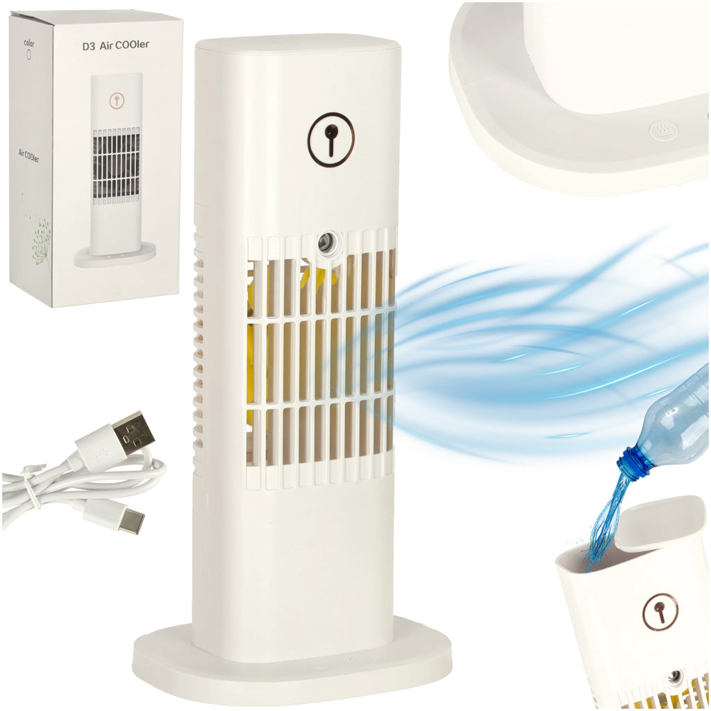 Pārnēsājams balts gaisa kondicionieris-ventilators-mitrinātājs