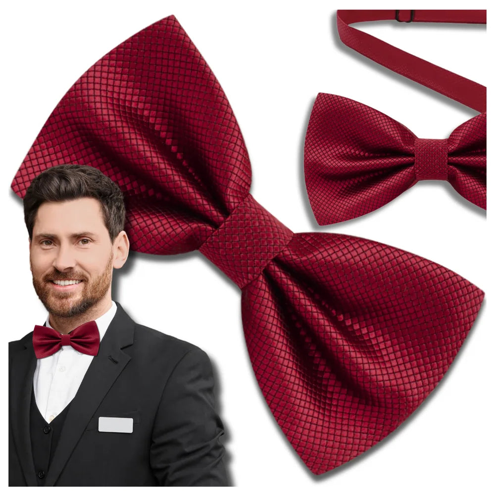 Vīriešu bordo krāsas tauriņš, regulējams, elegants
