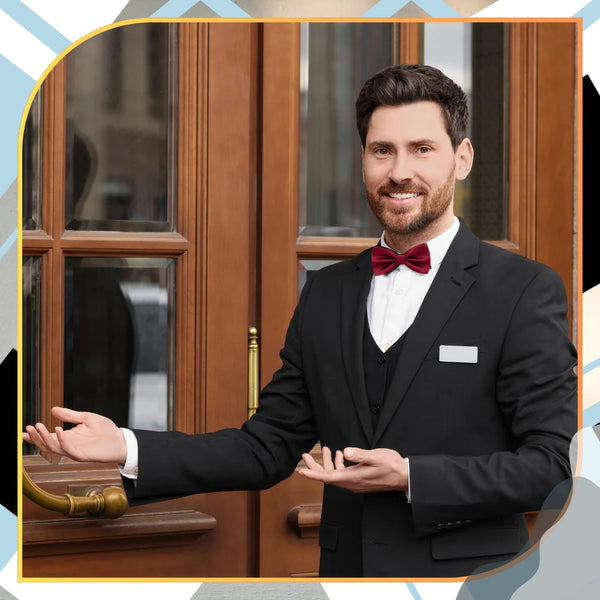 Vīriešu bordo krāsas tauriņš, regulējams, elegants