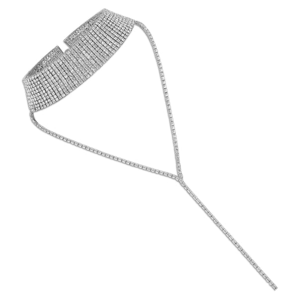 Gara sudraba kaklarota ar cirkoniem (10 rindas)