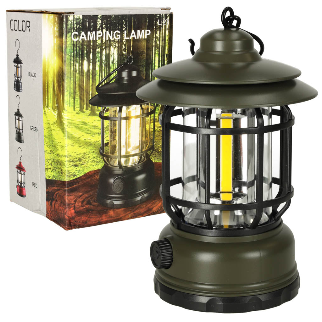 Uzlādējama āra lampa ar USB un rokturi 