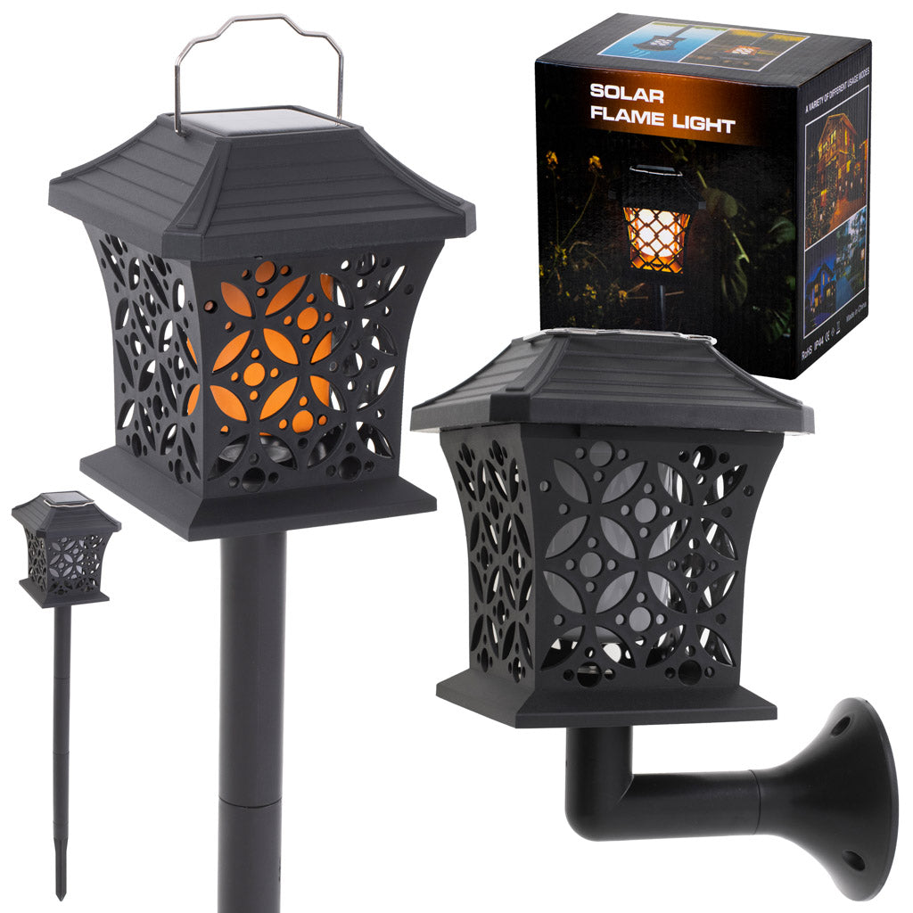 Saules dārza lampa ar ažūra formas laternu, 12 gaismas diodes