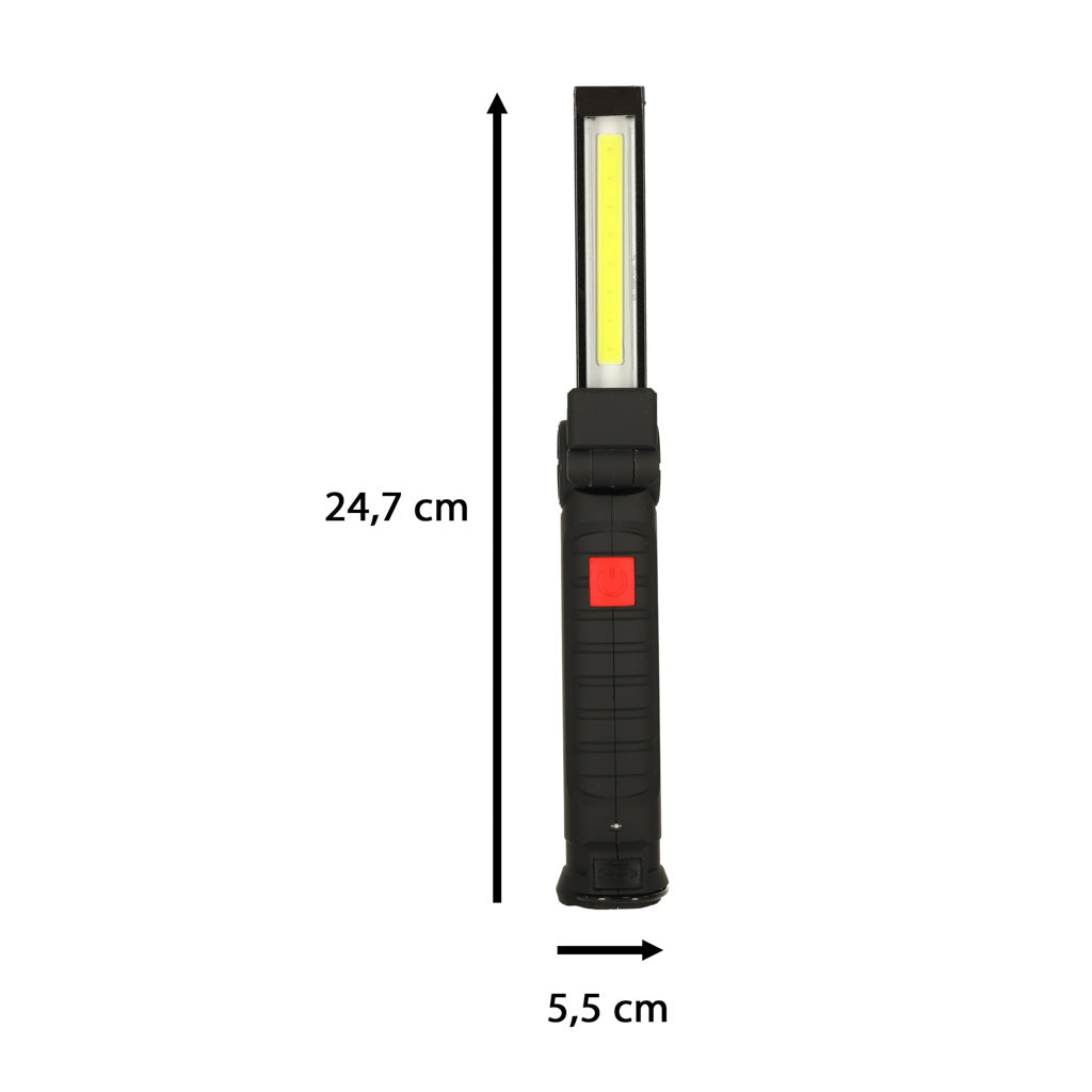 Darbnīcas lukturītis ar USB, 5 režīmi, magnēts, āķis, 1200 mAh, 200 lm 