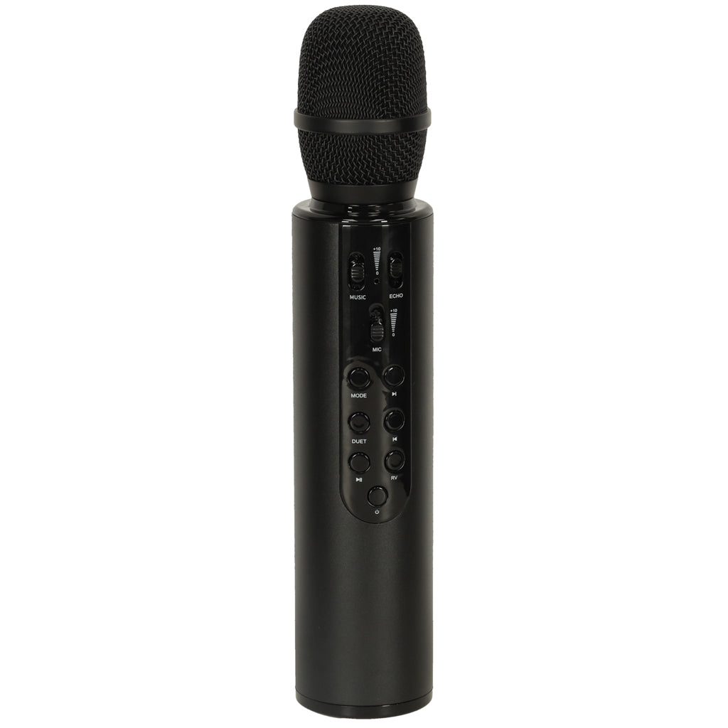 Bezvadu karaoke mikrofons bērniem ar Bluetooth skaļruni, melns