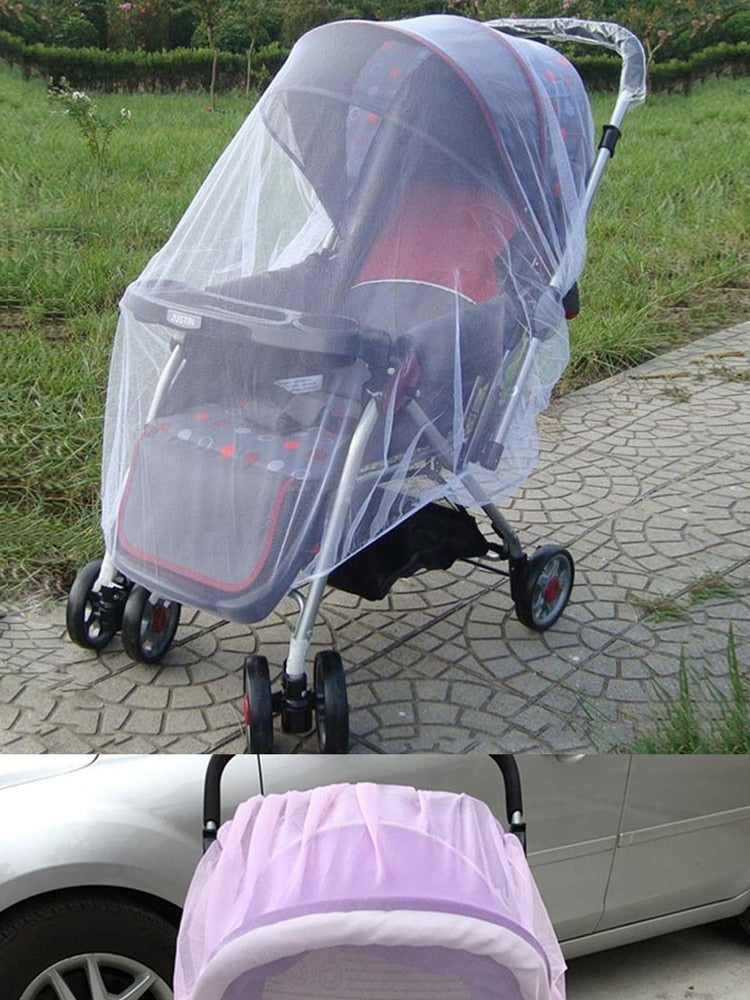 Elastīgs kukaiņu tīkls ratiņiem, 140 cm, balts