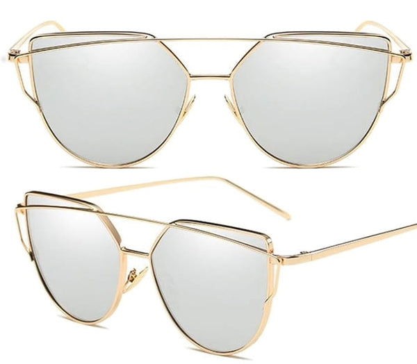 Sudraba spoguļsaulesbrilles Cat Eye S2