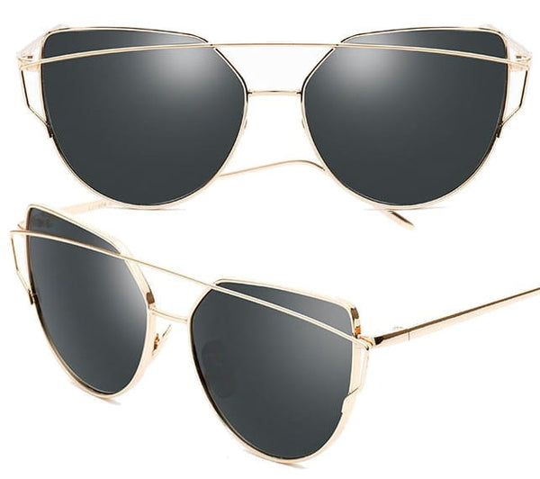 Melni kaķacs spoguļstikla saulesbrilles Glam Rock S1
