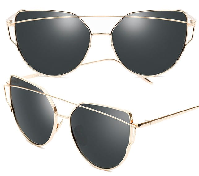 Melni kaķacs spoguļstikla saulesbrilles Glam Rock S1
